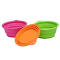 Cute Foldable Dog Cat Pet Silicone Travel Feeding Bowl